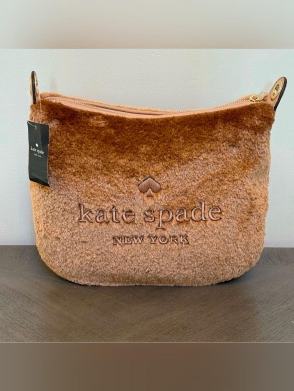 Kate Spade Rosie Faux FurCrossbody Bag in Chestnut Brown